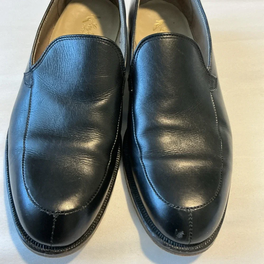 BESPOKE By Shoemaker Lee Kee Black Leather Slip On Loafers Dress Shoes 9.5 D EUC